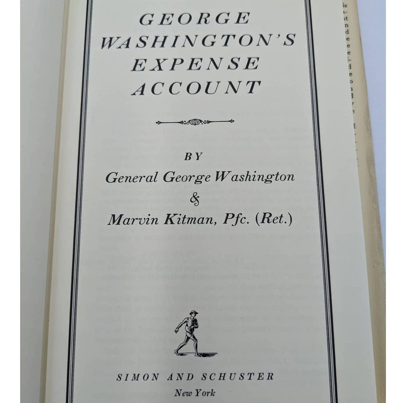 George Washington Expense Account By General Washington & Marvin Kitman 1970