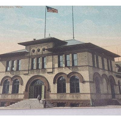 U.S. Post Office Sheboygan, Wisconsin 208350 Leighton Valentine Vintage Postcard