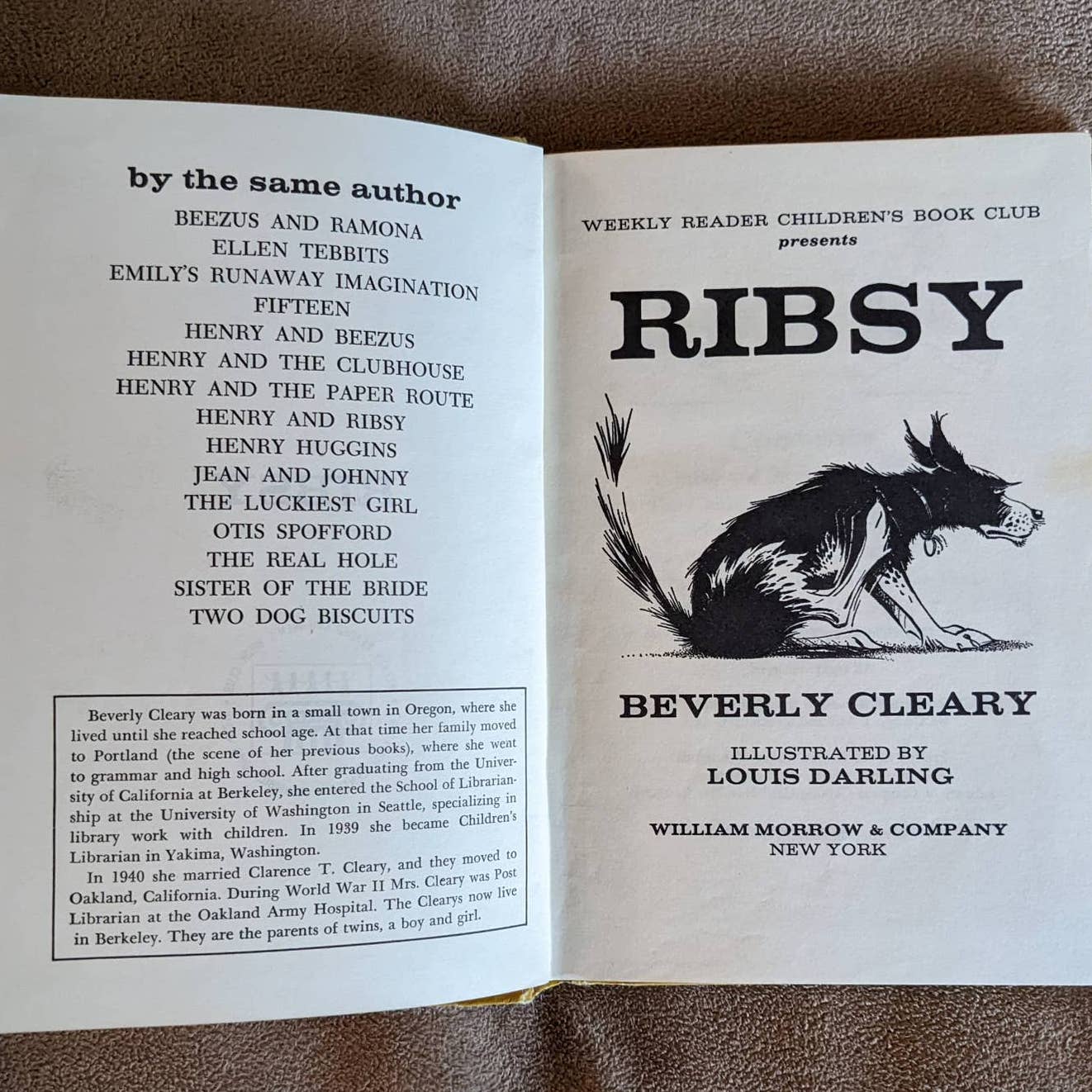 Vintage 1964 Ribsy By Beverly Clearly Illustrated Louis Darling Dog Childrens