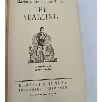 The Yearling By Marjorie Kinnan Rawlings Antiquarian Vintage Early Printing 1938