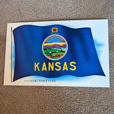 Vintage Kansas Postcard Official State Flag