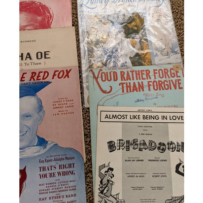 Vintage Lot Sheet Music 1920s-1960s Ramblin Rose, Land of Broken Dreams