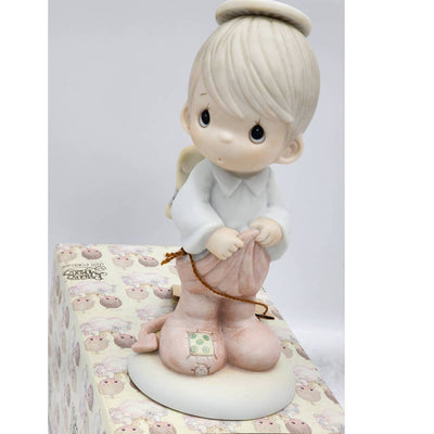 Precious Moments Figurine Part Of Me Wants To Be Good 12149 1984 Vintage Box Tag