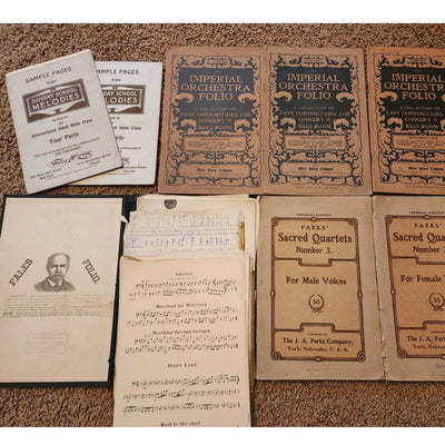 Fales Folio 1887 Binder Sheet Music And Imperial Orchestra Folio Antique Lot