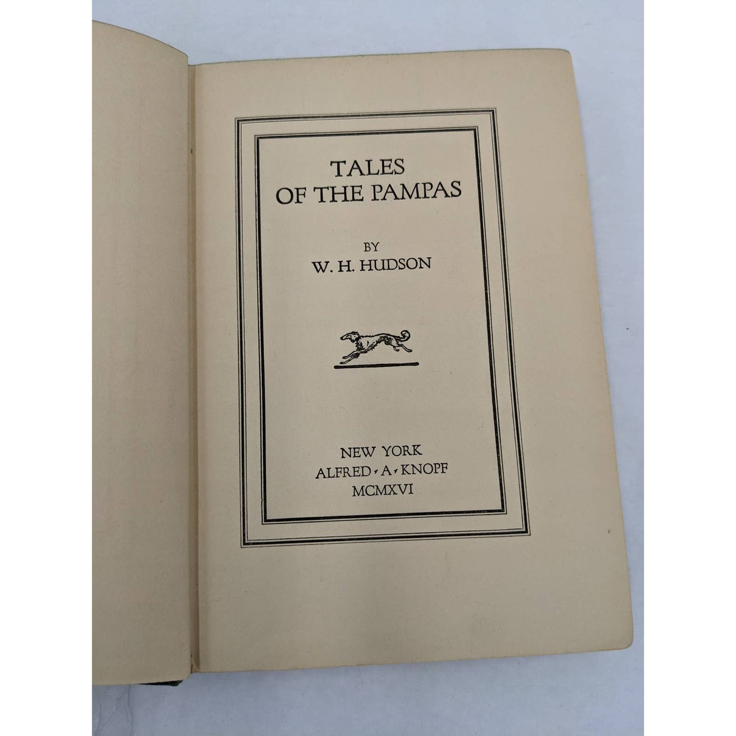 Tales Of The Pampas By W. H. Hudson Antiquarian Novel Early Printing 1916