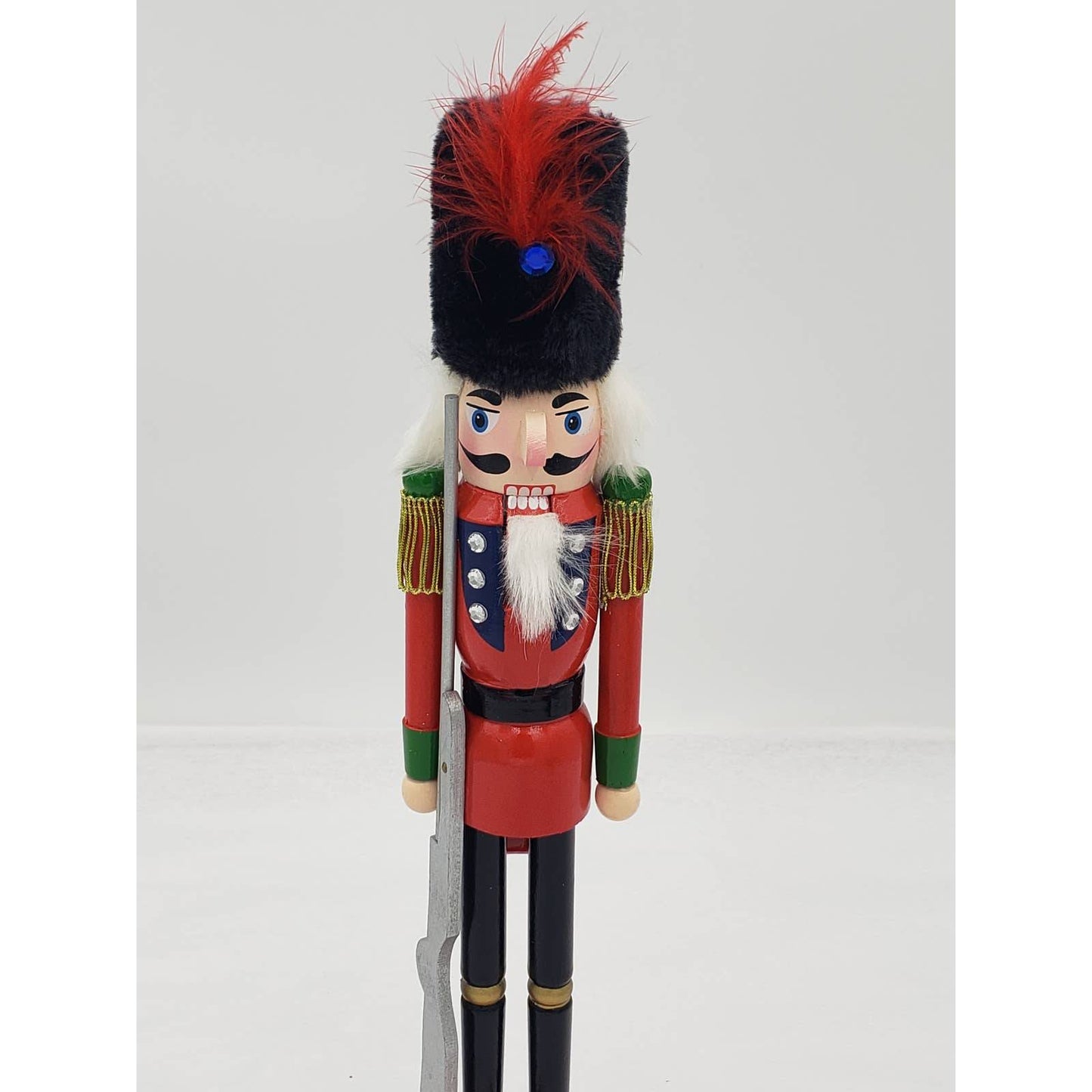 Nutcracker Thin Soldier with Rifle Jeweled Bedazzled 15"