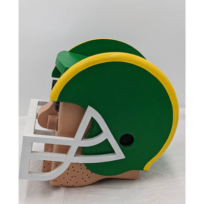 Football Player In Helmet Decoration Wooden Green Yellow Bird Feeder Piggy Bank