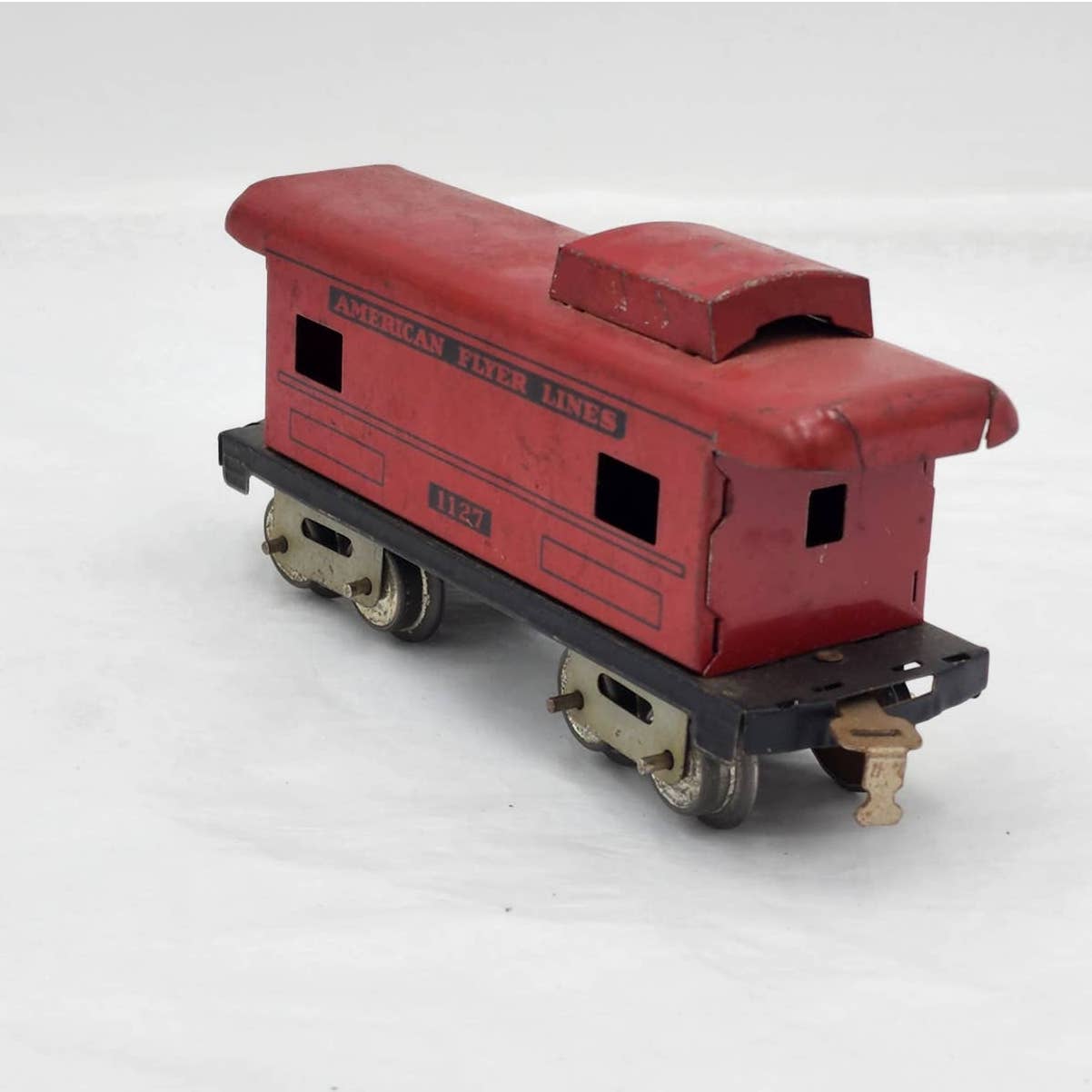 American Flyer Lines 1127 Tinplate Vintage Red Caboose Train Car