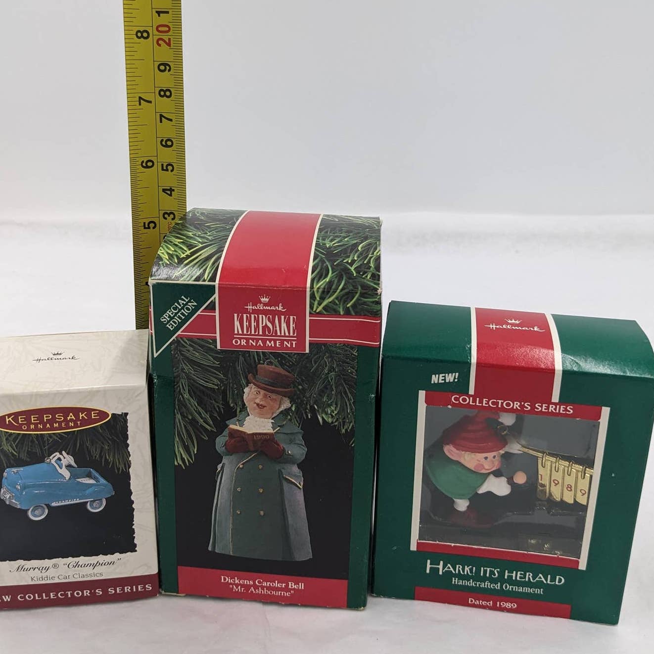 Hallmark Ornaments Vintage Hark! It's Herald, Murray Champion, Dickens With Box