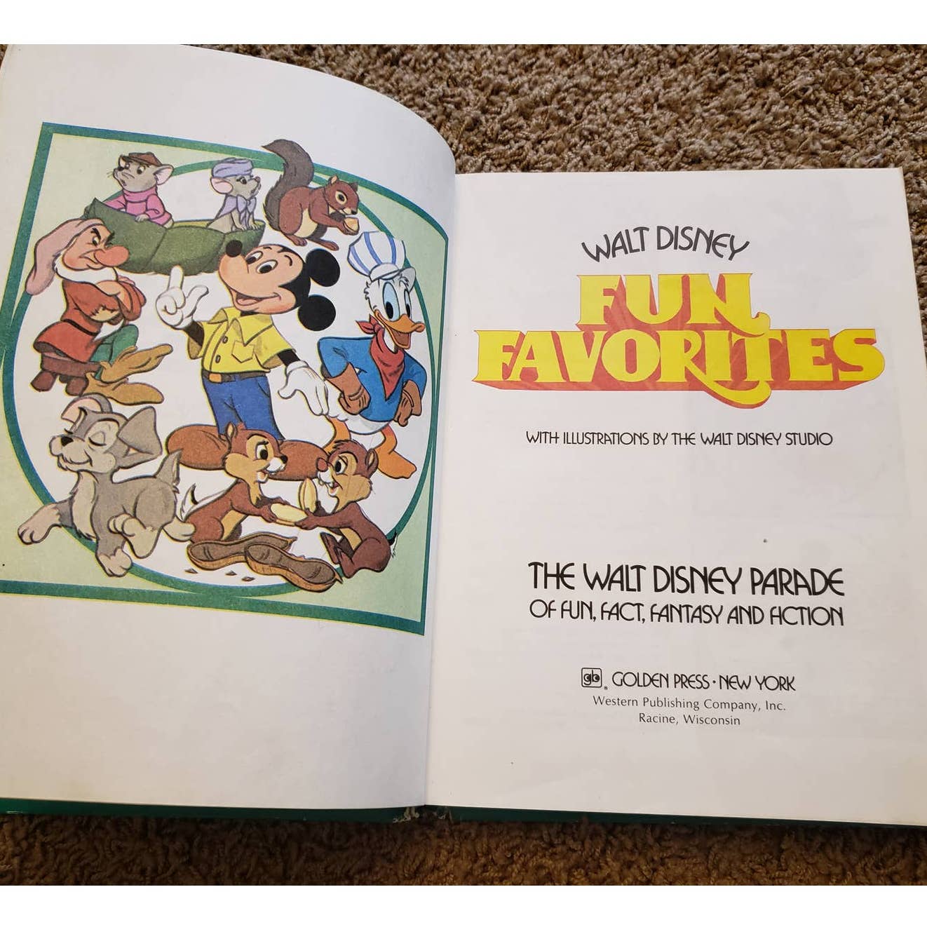 Vintage 1970s Walt Disney Fun Favorites Illustrations Golden Press Childrens