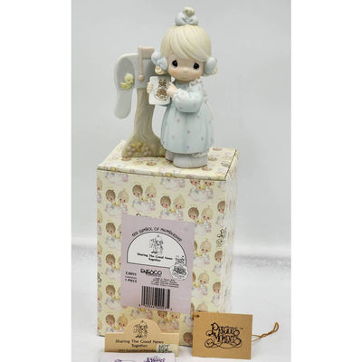 Precious Moments Figurine Sharing The Good News Together Vintage 1991 W/Box Tags