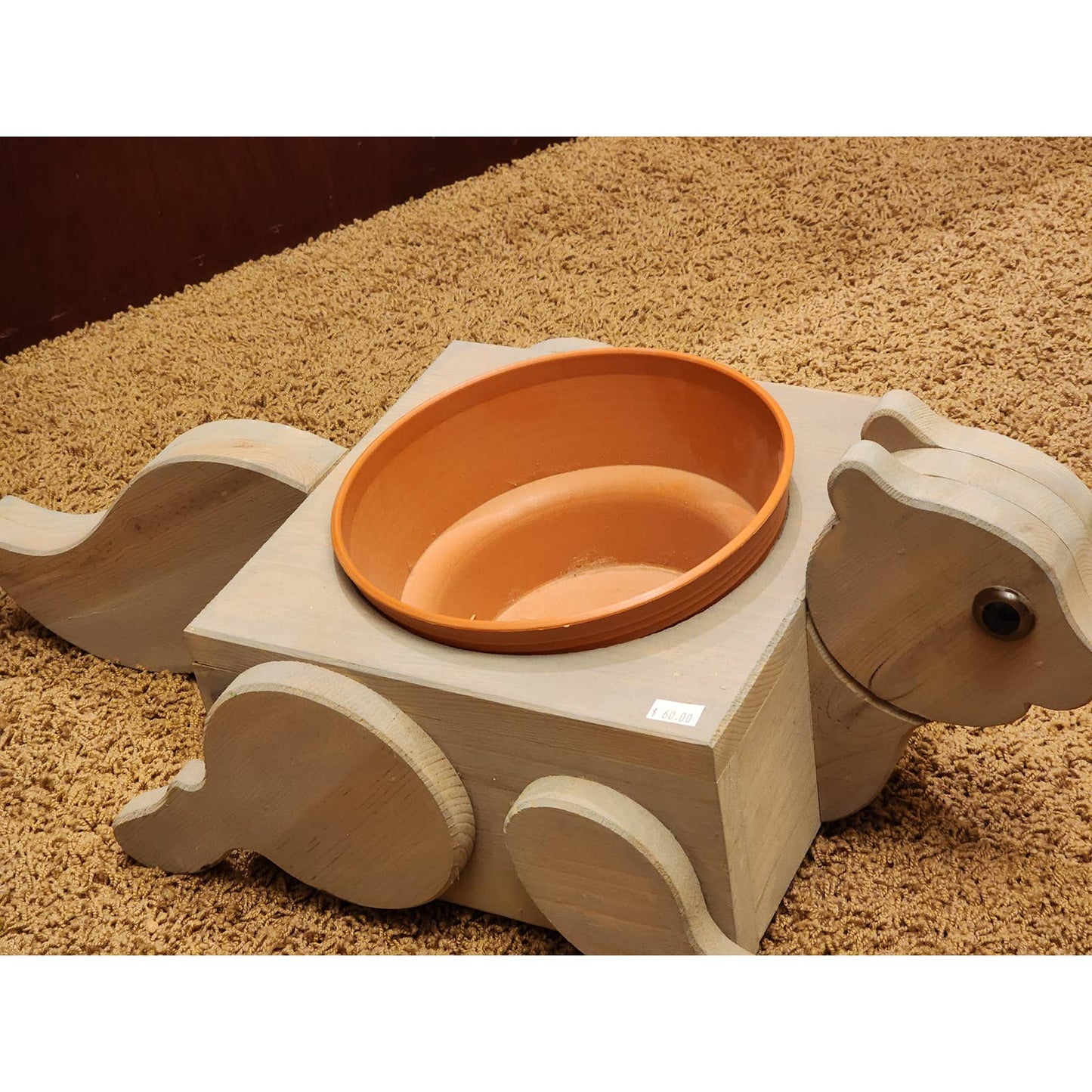 Squirrel Feeder Garden Planter Squirrel Shaped Wood Handcrafted 22" Long