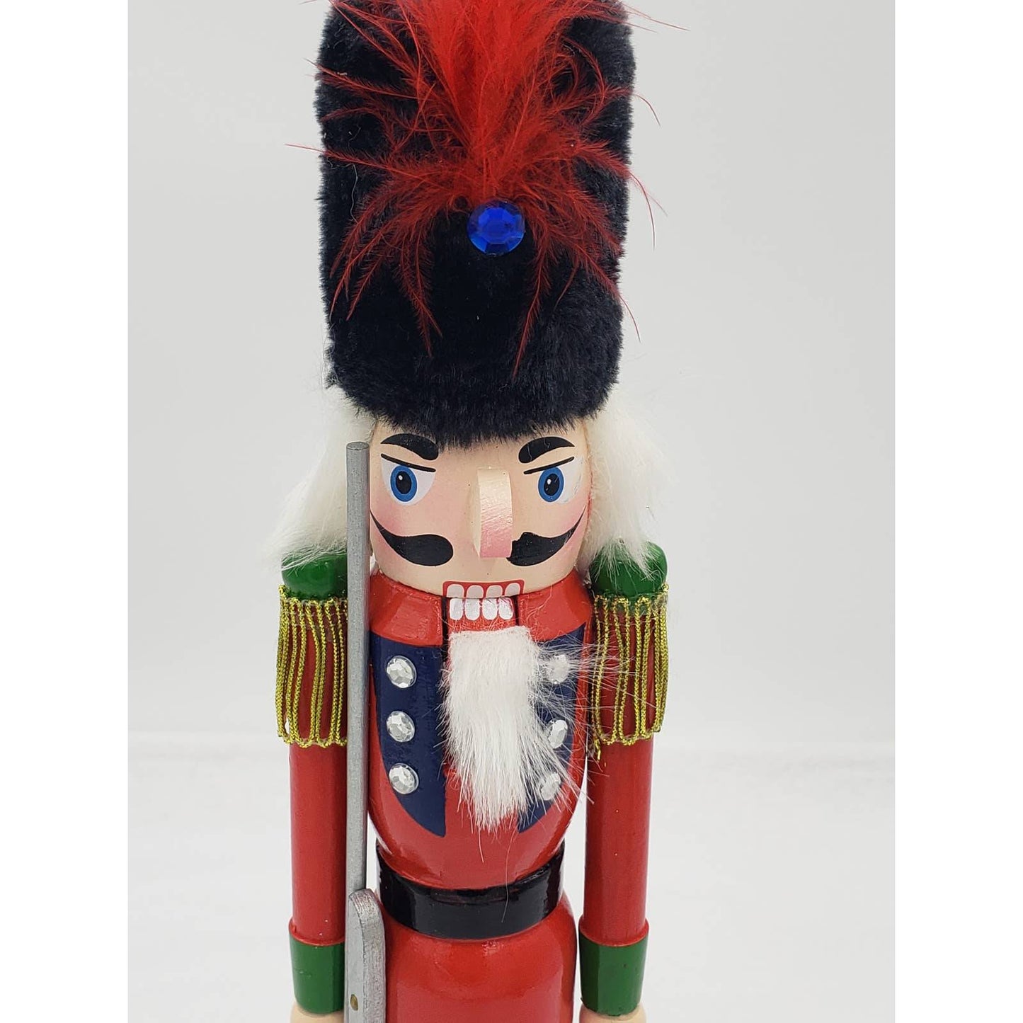 Nutcracker Thin Soldier with Rifle Jeweled Bedazzled 15"