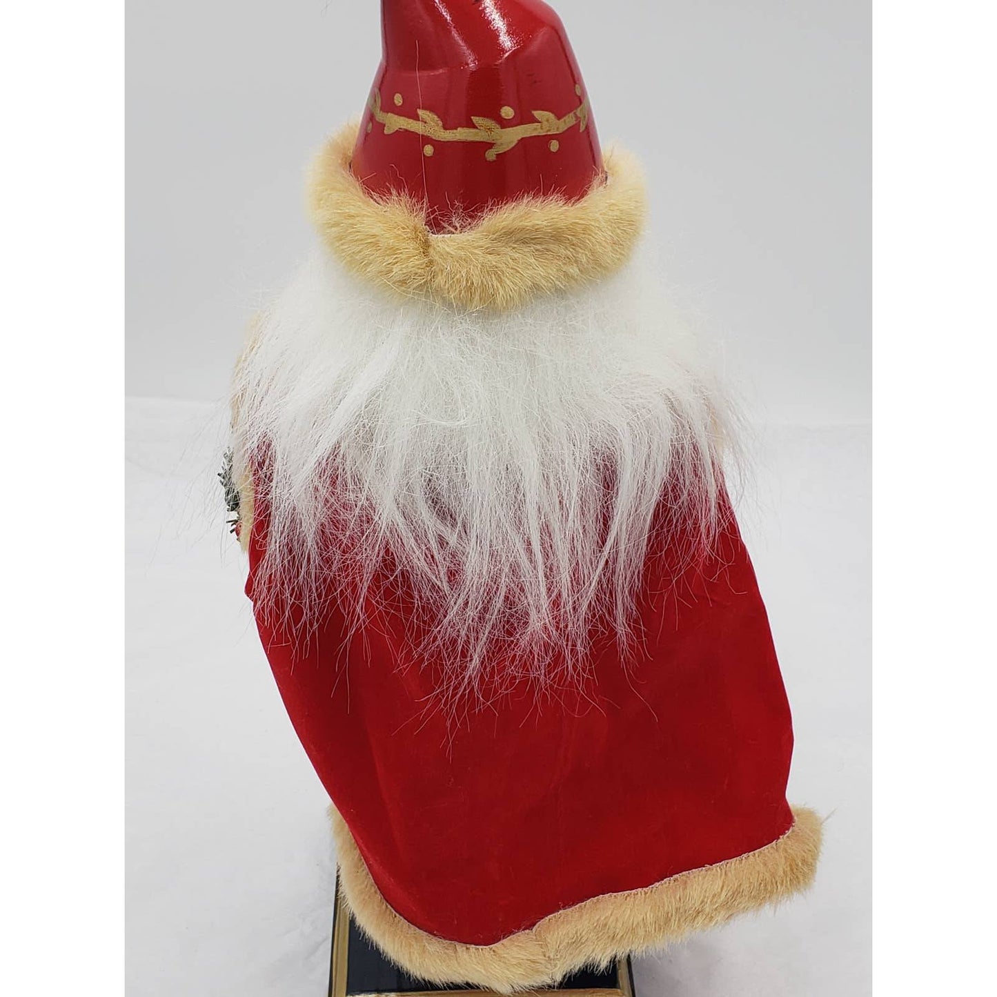 Nutcracker Santa Claus Red Cape Holding Toy Bag Size 14"