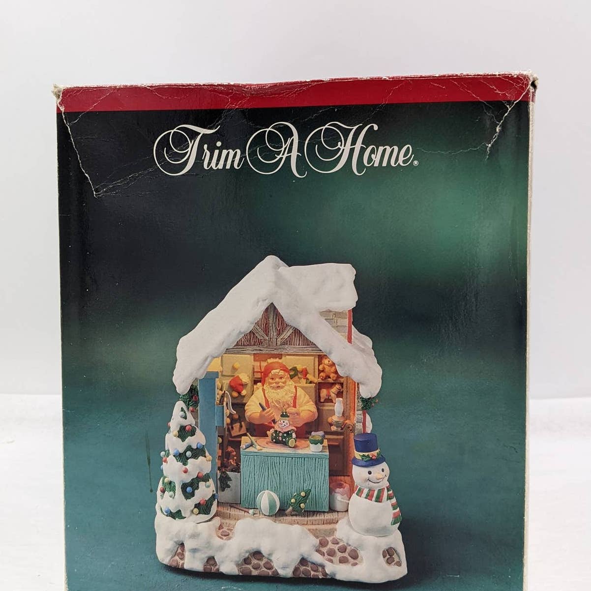 Trim A Home Santa Workshop Ceramic Action Musical Box Tested and Works