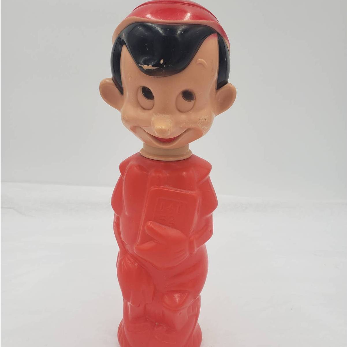 Vintage Soaky Walt Disney Pinocchio Colgate Palmolive Soaky 11 Oz Container 9.5"