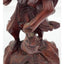 Vintage Asian Chinese Fisherman Hand Carved Wooden Sculpture Sage Elder Fish 12"