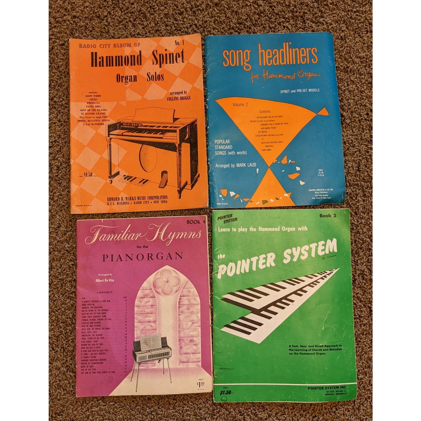 Vintage 1950s-1970s Sheet Music Country Western, Hammond Organ, Hit Parade