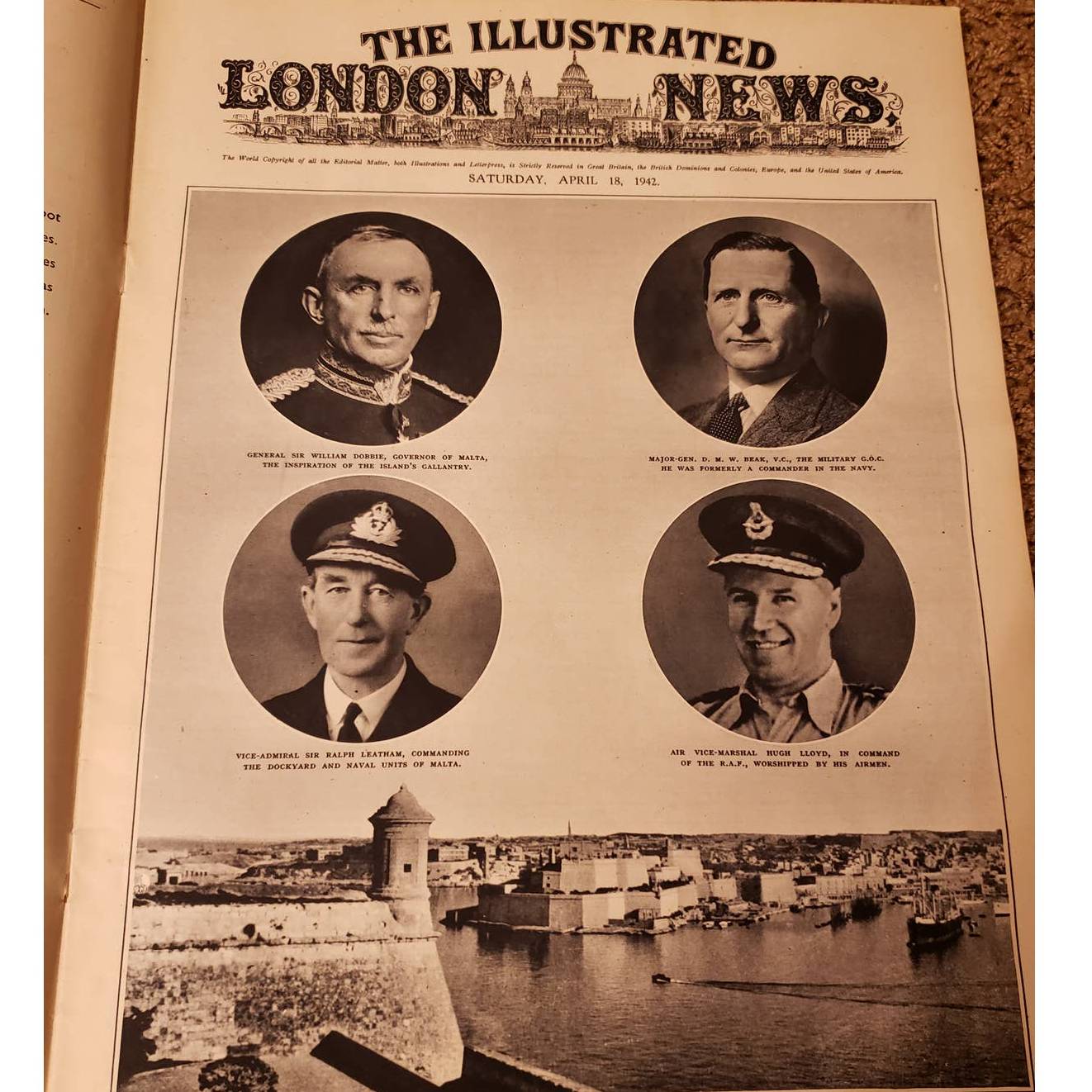 Vintage Illustrated London News Magazine Issue History Collection April 18 1942