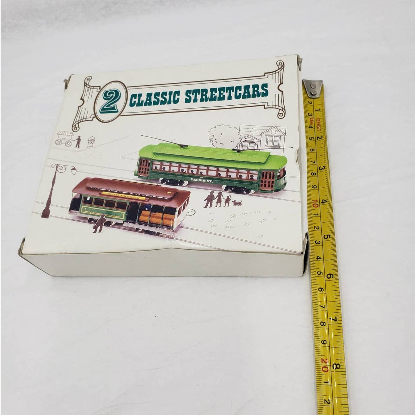 2 Classic Streetcars Trains Locomotives with Box