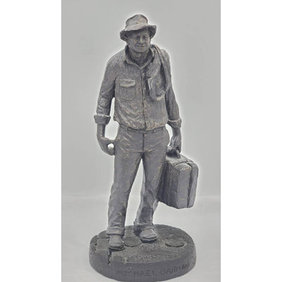 Michael Garman Sculpture Traveler American Unsung Heroes Vintage 12" Signed 1970