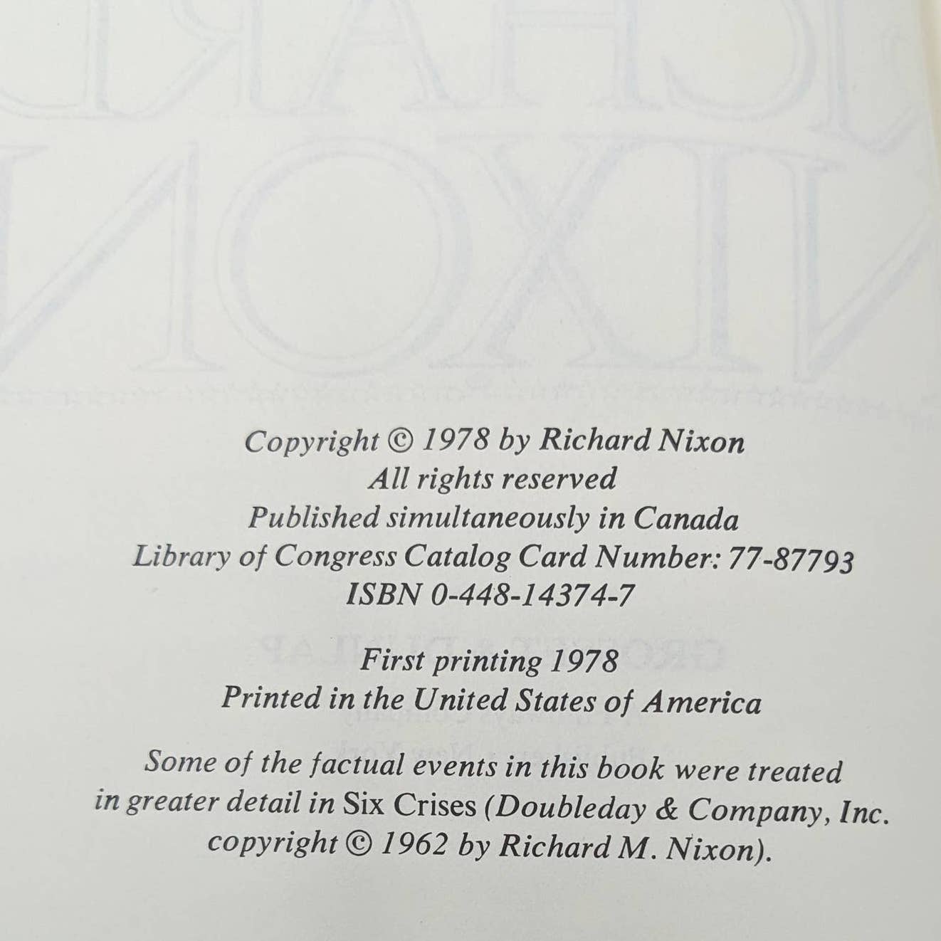 The Memoirs Of Richard Nixon By President Nixon First Printing Vintage 1978