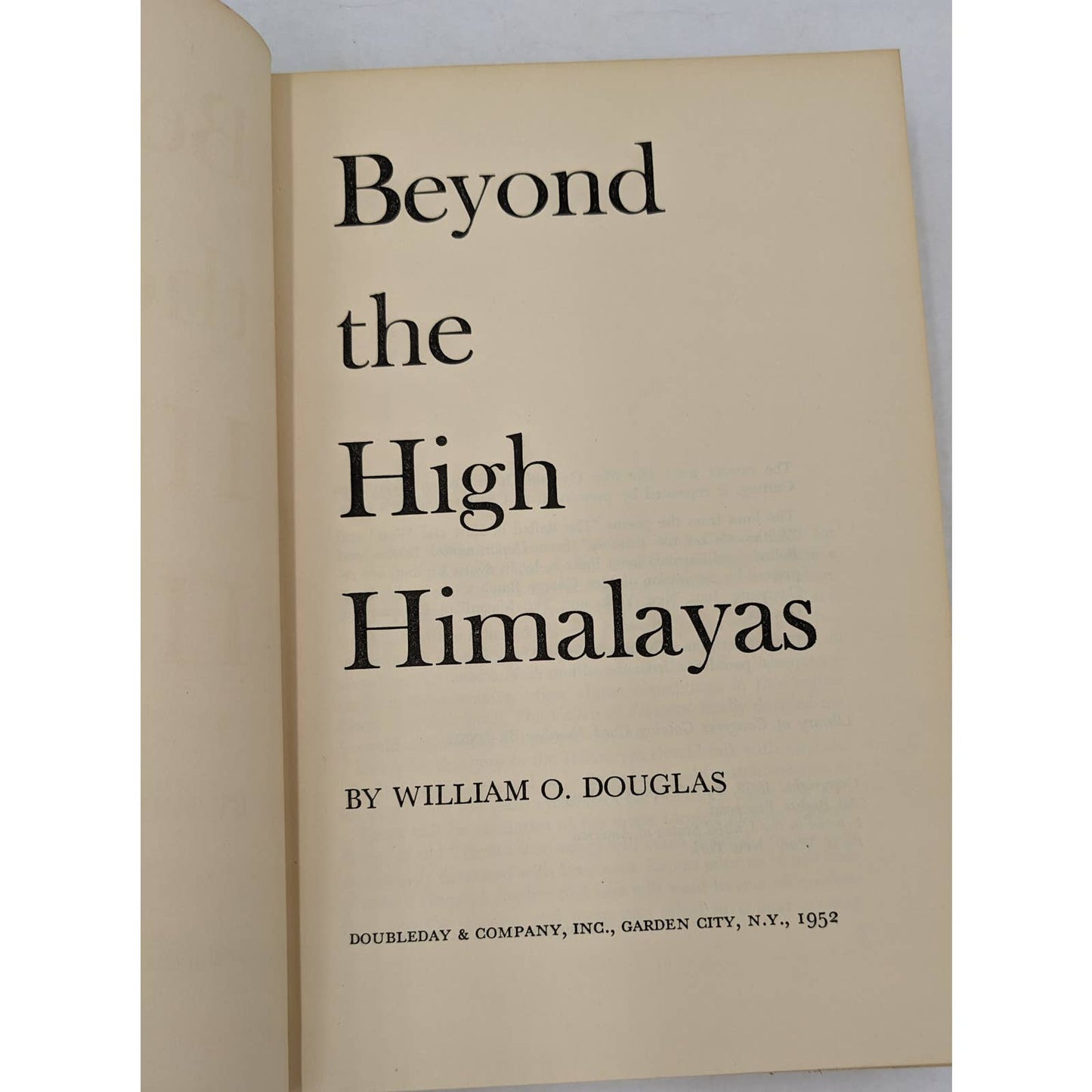 Beyond The High Himalayas By William O. Douglas Vintage Novel 1952