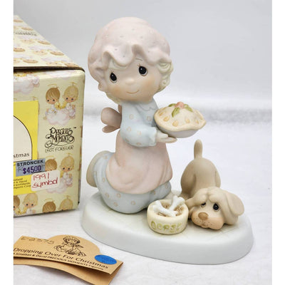 Precious Moments Figurine Dropping Over For Christmas 1982 Vintage E2375 Box Tag