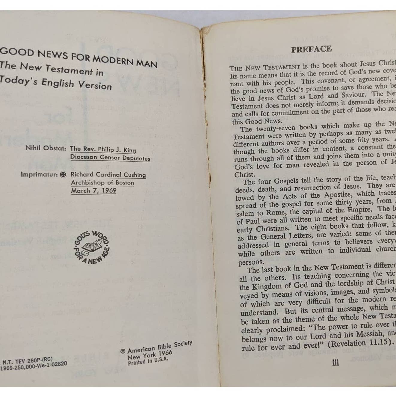 Good News For Modern Man New Testament In Todays English Version Vintage 1969